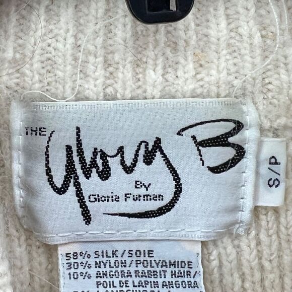 Vintage Glory B by Gloria Furman Sweater Womens Small Houndstooth Silk Angora - Picture 10 of 13
